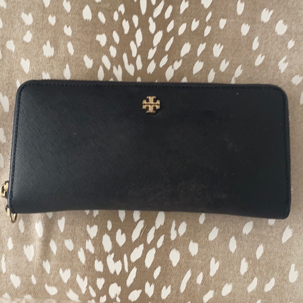 navy tory burch wallet